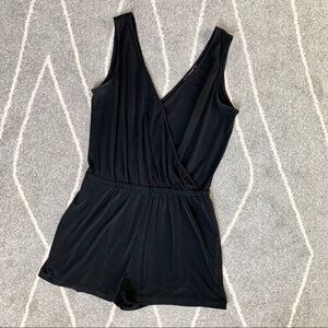 Mango Black Stretch Shorts Romper